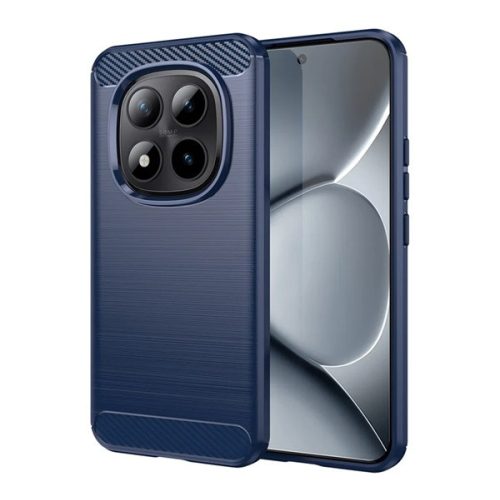 Szilikon telefonvédő (ütésállóság, légpárnás sarok, szálcsiszolt, karbon minta) SÖTÉTKÉK