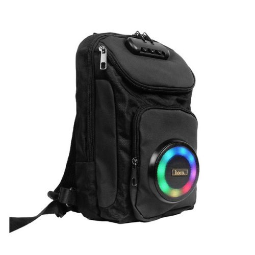 HOCO HC42 bluetooth hangszóró (v5.4, 2500mAh belső akku, kártyaolvasó, LED, hátizsák, számzár) FEKETE