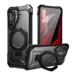   SUPCASE UNICORN BEETLE GRIP MAG defender műanyag telefonvédő (erős ütésállóság, kitámasztó, Magsafe) FEKETE