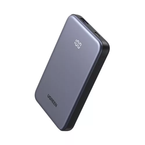 UGREEN PB507 vésztöltő USB+Type-C aljzat (10000mAh, 20W, PD gyorstöltő, LED kijelző) SÖTÉTSZÜRKE
