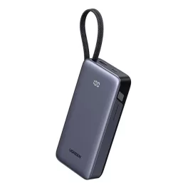   UGREEN vésztöltő USB+Type-C aljzat (20000mAh, 45W, gyorstöltő, LED kijelző + fix Type-C kábel) SÖTÉTSZÜRKE