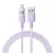 BASEUS DISPLAY II adatkábel (USB - lightning, 2.4A, gyorstöltő, cipőfűző, LED kijelző, 100cm) LILA