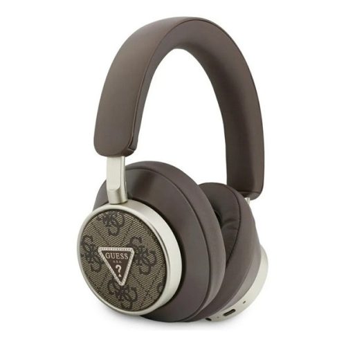 GUESS PU 4G TRIANGLE LOGO ENC bluetooth fejhallgató SZTEREO (v5.4, mikrofon, zajszűrő) SÖTÉTBARNA