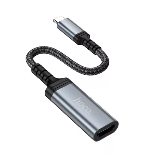 HOCO UA43A adapter kábel (Type-C - HDMI aljzat, 4K, 20cm) SÖTÉTSZÜRKE