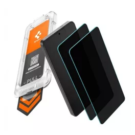   SPIGEN GLASS TR EZ FIT PRO HD képernyővédő üveg 2db (2.5D, betekintés védelem, 0.2mm, 9H + segédkeret) ÁTLÁTSZÓ