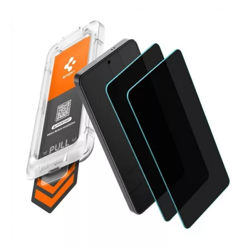 SPIGEN GLASS TR EZ FIT PRO HD képernyővédő üveg 2db (2.5D, betekintés védelem, 0.2mm, 9H + segédkeret) ÁTLÁTSZÓ