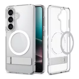   SPIGEN ULTRA HYBRID S műanyag telefonvédő (ütésállóság, légpárnás keret, kitámasztó, MagSafe) ÁTLÁTSZÓ