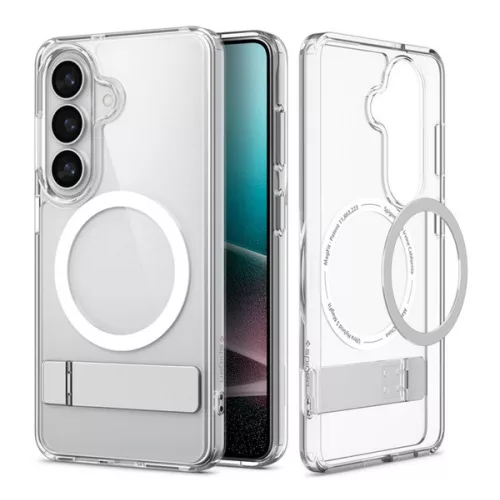 SPIGEN ULTRA HYBRID S műanyag telefonvédő (ütésállóság, légpárnás keret, kitámasztó, MagSafe) ÁTLÁTSZÓ