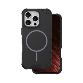   Defender műanyag telefonvédő (ütésállóság, légpárnás sarok, matt, szilikon belső, MagSafe) FEKETE
