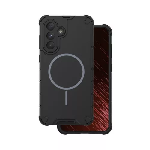 Defender műanyag telefonvédő (ütésállóság, légpárnás sarok, matt, szilikon belső, MagSafe) FEKETE