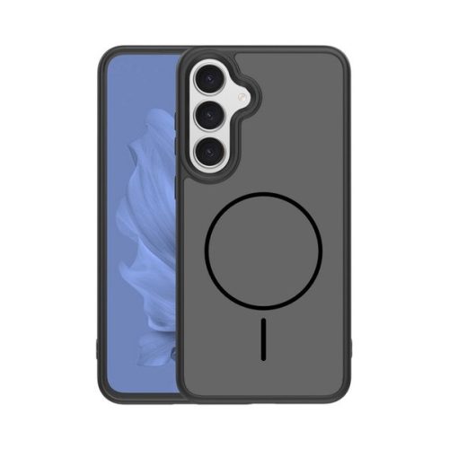 Szilikon telefonvédő (műanyag hátlap, ütésállóság, légpárnás sarok, kameravédő, MagSafe) FEKETE