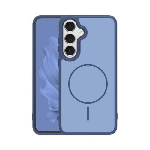 Szilikon telefonvédő (műanyag hátlap, ütésállóság, légpárnás sarok, kameravédő, MagSafe) SÖTÉTKÉK