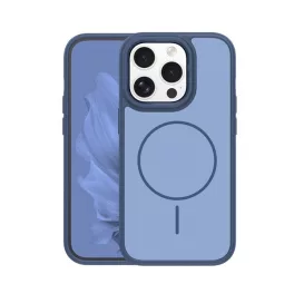   Szilikon telefonvédő (műanyag hátlap, ütésállóság, légpárnás sarok, kameravédő, MagSafe) SÖTÉTKÉK