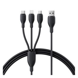   BASEUS adatkábel 3in1 (Type-C - Type-C/ lightning/microUSB, 3.5A, gyorstöltő, 130cm) FEKETE