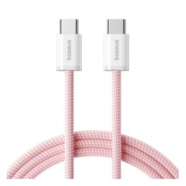  BASEUS DYNAMIC 4 adatkábel (Type-C - Type-C, 100W, PD gyorstöltő, cipőfűző, 100cm) RÓZSASZÍN