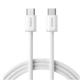   BASEUS DYNAMIC 4 adatkábel (Type-C - Type-C, 100W, PD gyorstöltő, cipőfűző, 200cm) FEHÉR