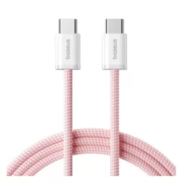   BASEUS DYNAMIC 4 adatkábel (Type-C - Type-C, 100W, PD gyorstöltő, cipőfűző, 200cm) RÓZSASZÍN
