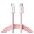 BASEUS DYNAMIC 4 adatkábel (Type-C - Type-C, 100W, PD gyorstöltő, cipőfűző, 200cm) RÓZSASZÍN