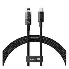   BASEUS GEM adatkábel (USB - lightning, 20W, PD gyorstöltő, cipőfűző, 100cm) FEKETE