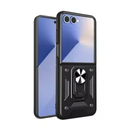   Defender szilikon telefonvédő (ütésállóság, tartógyűrű) FEKETE