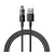 BASEUS DISPLAY II adatkábel (USB - lightning, 2.4A, gyorstöltő, cipőfűző, LED kijelző, 200cm) FEKETE