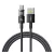 BASEUS DISPLAY II adatkábel (USB - Type-C, 100W, gyorstöltő, cipőfűző, LED kijelző, 200cm) FEKETE