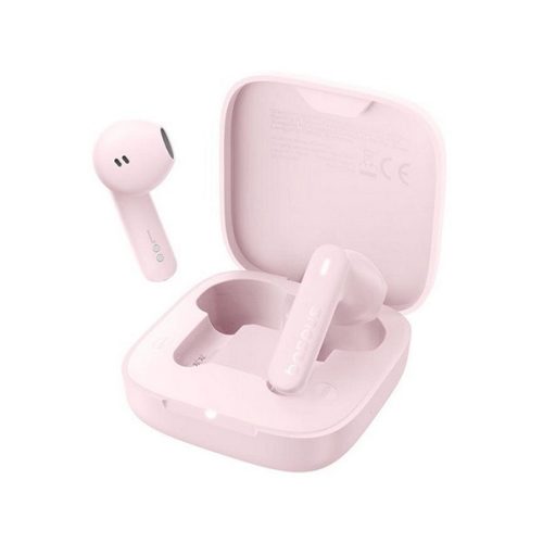 BASEUS BOWIE E16 bluetooth fülhallgató SZTEREO (v5.3, TWS, mikrofon, zajszűrő, IPX4 + töltőtok) RÓZSASZÍN