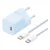 BASEUS GaN5 MINI 1C hálózati töltő Type-C aljzat (30W, PD gyorstöltő, GaN5 + Type-C kábel) VILÁGOSKÉK