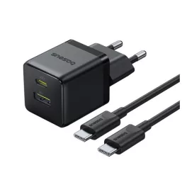   BASEUS PALM hálózati töltő USB+Type-C aljzat (30W, PD gyorstöltő 3.0 + Type-C kábel) FEKETE