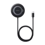 BASEUS SIMPLE MINI4 asztali töltő (15W, wireless, gyorstöltő, kitámasztó, mágneses, Qi2) FEKETE