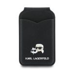 KARL LAGERFELD MIRROR tok, bőr hatású (univerzális, kártyatartó, kitámasztó, tükör, MagSafe) FEKETE