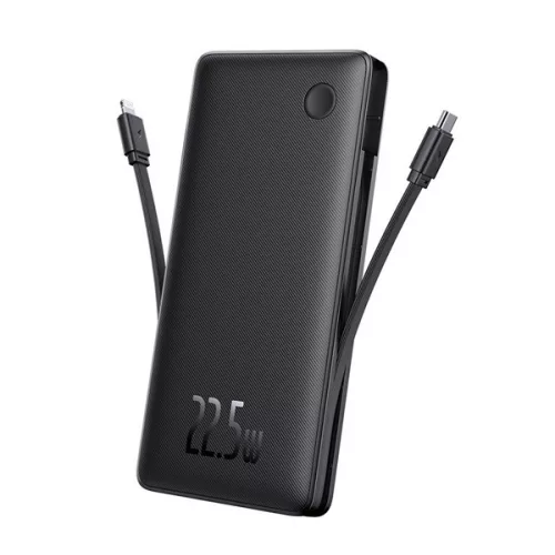BASEUS AIRPOW AIR LITE vésztöltő USB+Type-C aljzat (10000mAh, 22.5W, PD gyorstöltő, LED jelzés) FEKETE