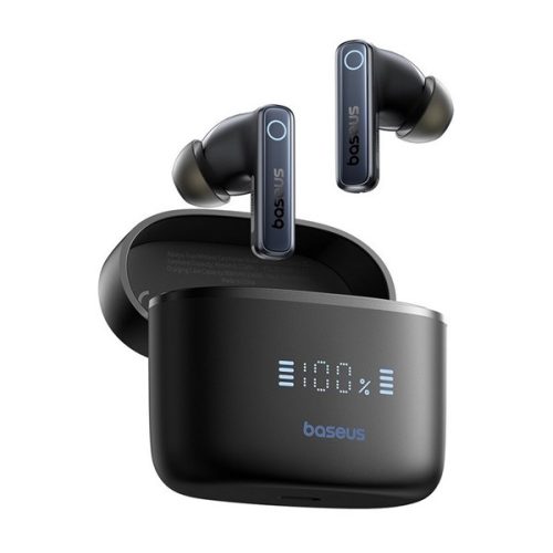 BASEUS BOWIE E30 bluetooth fülhallgató SZTEREO (v5.3, TWS, mikrofon, zajszűrő, IPX5, LED kijelző + töltőtok) FEKETE