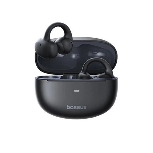 BASEUS BOWIE MC1 bluetooth fülhallgató SZTEREO (v5.4, TWS, zajszűrő, fülre csíptethető, IP57 + töltőtok) FEKETE