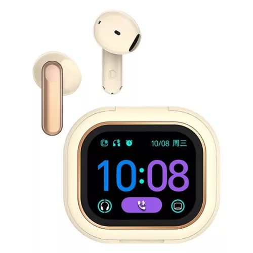 HONOR CHOICE CUBUDS bluetooth fülhallgató SZTEREO (v6.0, TWS, mikrofon, aktív zajszűrő, LED kijelző + töltőtok) KHAKI