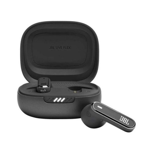JBL LIVE FLEX bluetooth fülhallgató SZTEREO (v5.3, TWS, mikrofon, aktív zajszűrő, IPX2 + töltőtok) FEKETE