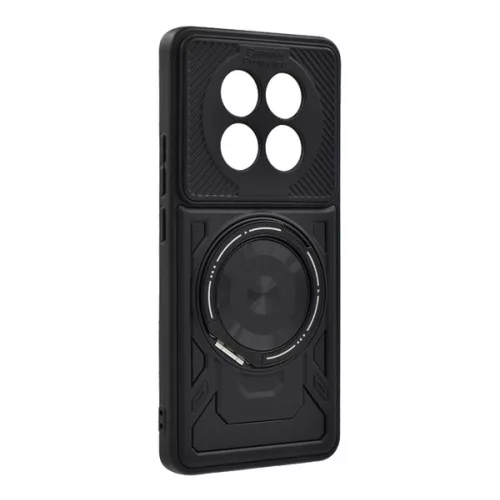 Defender szilikon telefonvédő (ütésállóság, tartógyűrű, mágneses) FEKETE