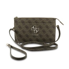   GUESS PU 4G METAL LOGO kézitáska (univerzális, ECO bőr hatású, kézpánt, vállpánt) SÖTÉTBARNA
