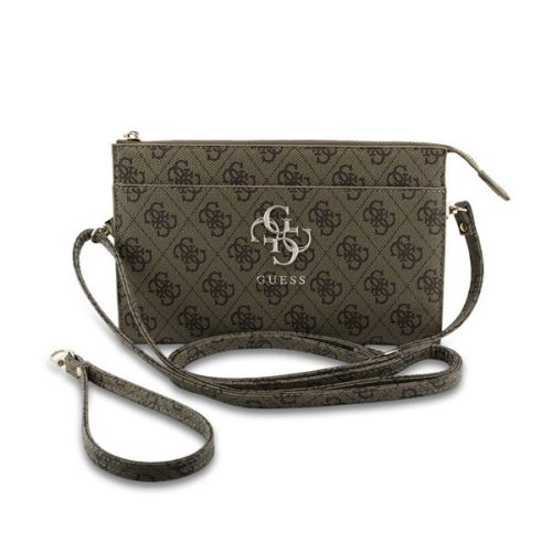 GUESS PU 4G METAL LOGO kézitáska (univerzális, ECO bőr hatású, kézpánt, vállpánt) SÖTÉTBARNA