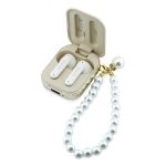GUESS PEARL STRAP bluetooth fülhallgató SZTEREO (v5.4, TWS, mikrofon, IPX5 vízálló, kézpánt + töltőtok) BÉZS