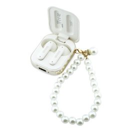   GUESS PEARL STRAP bluetooth fülhallgató SZTEREO (v5.4, TWS, mikrofon, IPX5 vízálló, kézpánt + töltőtok) FEHÉR
