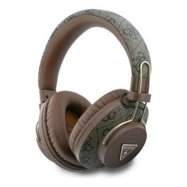   GUESS TRIANGLE LOGO BLUETOOTH ENC bluetooth fejhallgató SZTEREO (v5.4, mikrofon, zajszűrő, IPX4 vízálló) SÖTÉTBARNA