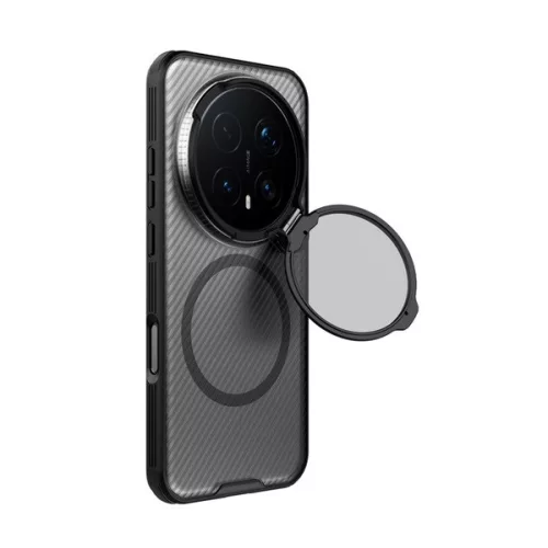 NILLKIN CAMSHIELD PROP MAGNETIC szilikon telefonvédő (ütésállóság, kameravédő, kitámasztó, csíkos) ÁTLÁTSZÓ/FEKETE