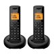 ALCATEL E260 DUO telefon készülék (vezeték nélküli, 1 bázis, 2 kézibeszélő, kijelző, DECT) FEKETE
