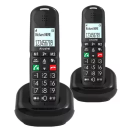   ALCATEL XL685 DUO telefon készülék (vezeték nélküli, 1 bázis, 2 kézibeszélő, kijelző, DECT) FEKETE