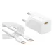 BASEUS GaN5 MINI hálózati töltő Type-C aljzat (25W, PD gyorstöltő, GaN5 + Type-C kábel) FEHÉR