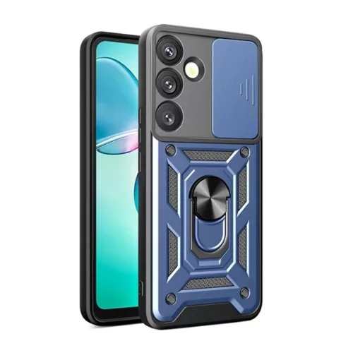 Defender szilikon telefonvédő (ütésállóság, tartógyűrű, kameravédő) SÖTÉTKÉK