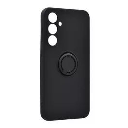   Szilikon telefonvédő (tartógyűrű, mikrofiber plüss belső, mágneses, kameravédő) FEKETE
