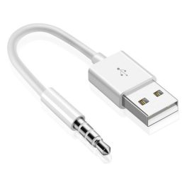   Adatkábel (3.5mm jack - USB, Apple iPod Shuffle 3 / Shuffle 4 kompatibilis) FEHÉR