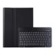 Tok álló, bőr hatású (FLIP, bluetooth billentyűzet, asztali tartó, QWERTY, angol nyelvű, ceruza tartó) FEKETE
